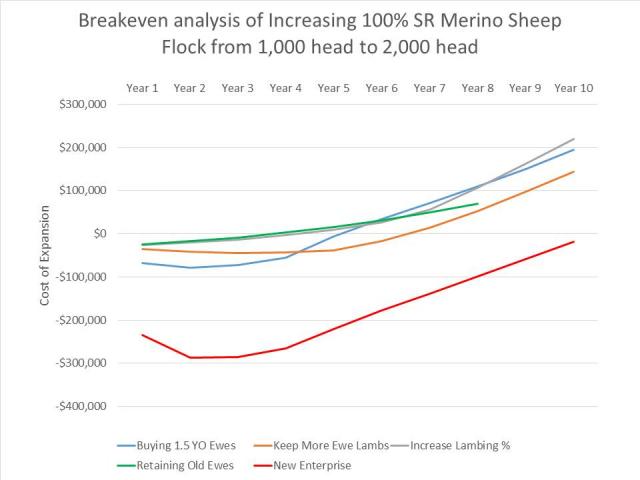 Breakeven Analysis for 100% SR Merino Flock