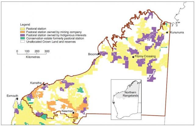 Map showing land tenure in the Northern Rangelands, as at June 2016