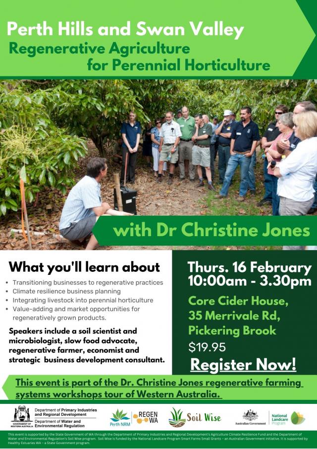 Regenerative farming for perennial horticulture event on 16 Feb