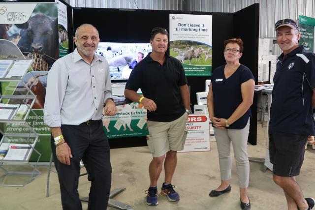 Producers, government and industry members at the biosecurity hub at Woolorama