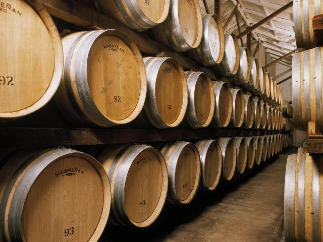 Barrels of wine.