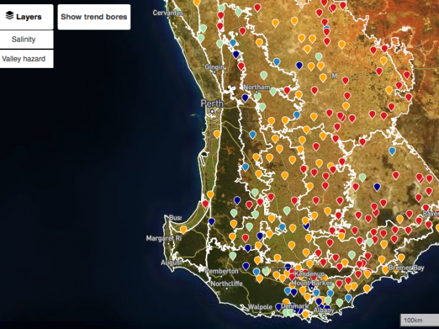 Screenshot of southwest groundwater interactive map
