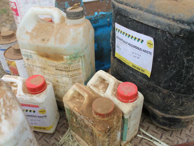 Empty chemical containers