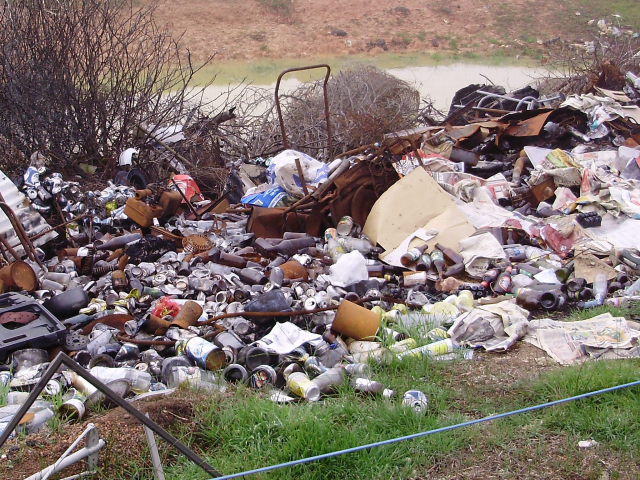 A rubbish dump on a farm