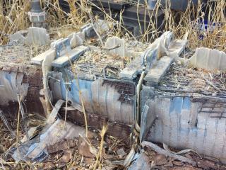 Old batteries in paddock