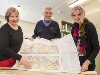 Department of Agriculture and Food information manager Jennifer Heathcote, research officer Dennis Van Gool and information officer Sandra Papenfus with some of the maps which are now available on the department’s Research Library.