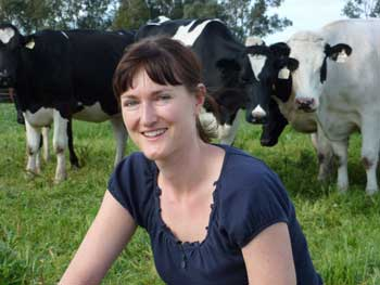 Photo caption: Department of Agriculture and Food dairy research officer Dr Bronwyn Edmunds is in the running for the Young Scientists Communication Award which will be judged at the Australian Dairy Conference in Geelong in February 2014.