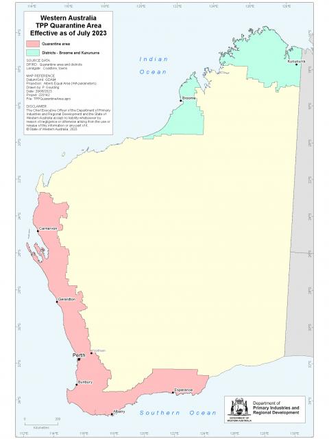 Map of TPP Quarantine Area